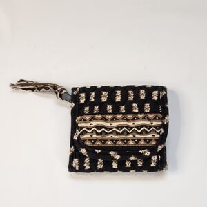 Vera Bradley ZEBRA Wallet Tri-fold Clear ID Zip Pocket Rare